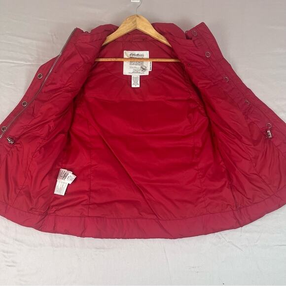 Vintage Eddie Bauer Goose Down Vest Womens Medium 700 Fill Red Gorpcore Quilted - Picture 5 of 12